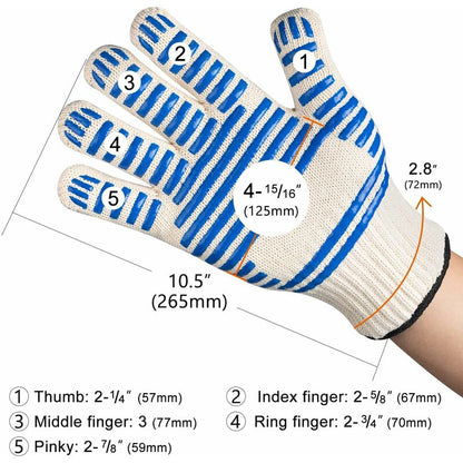 Bbq Gloves, 350°C Heat Resistant Double Oven Gloves, Non-Slip Silicone Bbq Gloves For Cooking Welding, Grilling, - Image 2