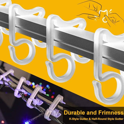 100 pcs Christmas Light Hooks, Outdoor ROof Gutter Hooks, Plastic Christmas Light Clips For Decorative Lights Gutter - Image 2