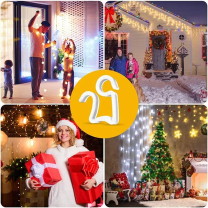 100 pcs Christmas Light Hooks, Outdoor ROof Gutter Hooks, Plastic Christmas Light Clips For Decorative Lights Gutter - Image 4