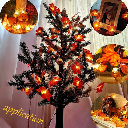 Fall Garland, Fall Decoration, 30 Light Strings, Fall Leaf Garland, Halloween Christmas Decoration, Thanksgiving - Image 3