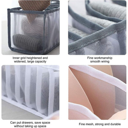 6 pcs Underwear Drawer Organizer Foldable Storage Box Large Capacity Drawer Storage Box For Storing Underwear, Socks, - Image 3