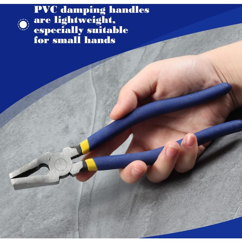 8" Flat Jaw Glass Pliers - Stained Glass Pliers - Durable Glass Breaking Tool - Heavy Duty Glass Pliers For Tile Work - Image 2