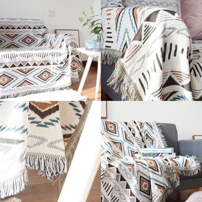 Sofa Blanket With Tassel, Couch Throws, Knitted Blanket, Aztec Ethnic Style Blanket, For Home, Office, Travel, Camping. - Image 3