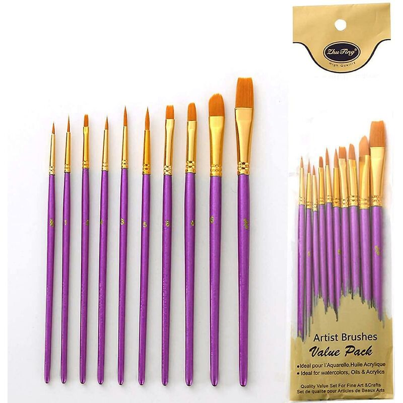 Oil Painting Brush, 10 pcs Painting Brushes Acrylic Painting Brush, Painting Brush, Birthday Gifts For Beginner Artist - Image 2