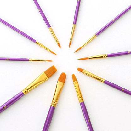 Oil Painting Brush, 10 pcs Painting Brushes Acrylic Painting Brush, Painting Brush, Birthday Gifts For Beginner Artist - Image 4