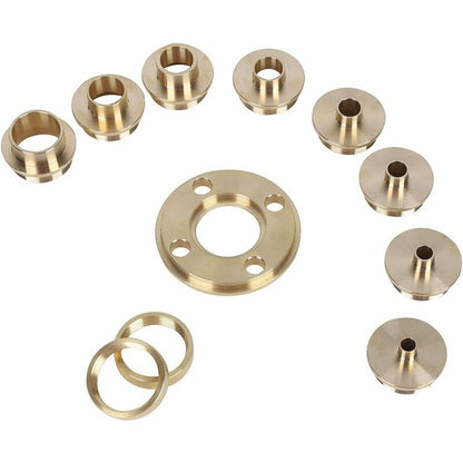 ROuter Guide Kit, 11 Pieces Imperial Size Brass ROuter Template Guide Kit, With Lock Nut Adapter With Case - Image 2