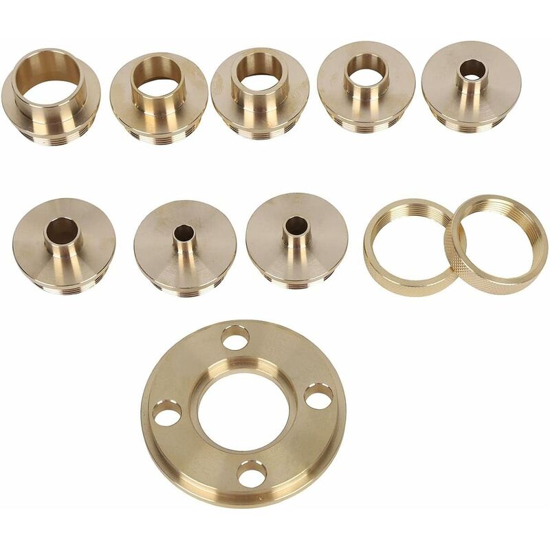 ROuter Guide Kit, 11 Pieces Imperial Size Brass ROuter Template Guide Kit, With Lock Nut Adapter With Case - Image 3