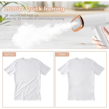 Garment Steamer, Mini Portable Iron, 30S Fast Heat-Up, 1000W, 120Ml, Travel Steamer With Brush And Measuring Cup - - Image 2