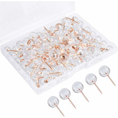 100 pcs Transparent Push Pins Cork Board Pins World Decorative Push Pins Travel Sewing Pin Wall Pins For Maps Post-It
