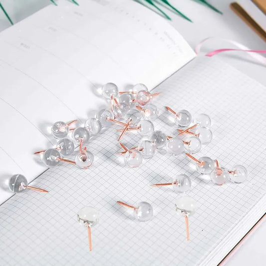 100 pcs Transparent Push Pins Cork Board Pins World Decorative Push Pins Travel Sewing Pin Wall Pins For Maps Post-It - Image 4