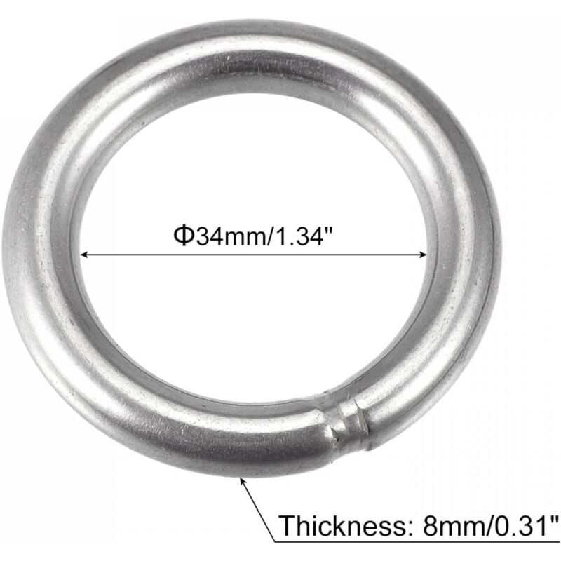 Welded Ring Stainless Steel 304 50Mm External Diameter 8Mm Thickness 3 pcs - Image 2