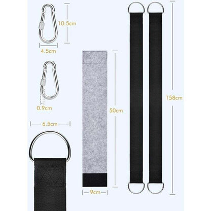 Tree Swing Straps, 158Cm Extra Long Hammock Tree Straps With 2 Safety Locking Carabiner Hooks And D-Rings, Perfect For - Image 3