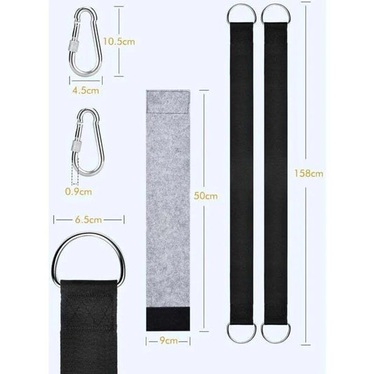 Tree Swing Straps, 158Cm Extra Long Hammock Tree Straps With 2 Safety Locking Carabiner Hooks And D-Rings, Perfect For - Image 3