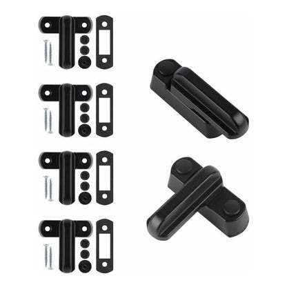 Sash Jammer Additional Window Lock, 4 Door Window Locks Block Aluminum Alloy With 8X Screws, Home Security, Child