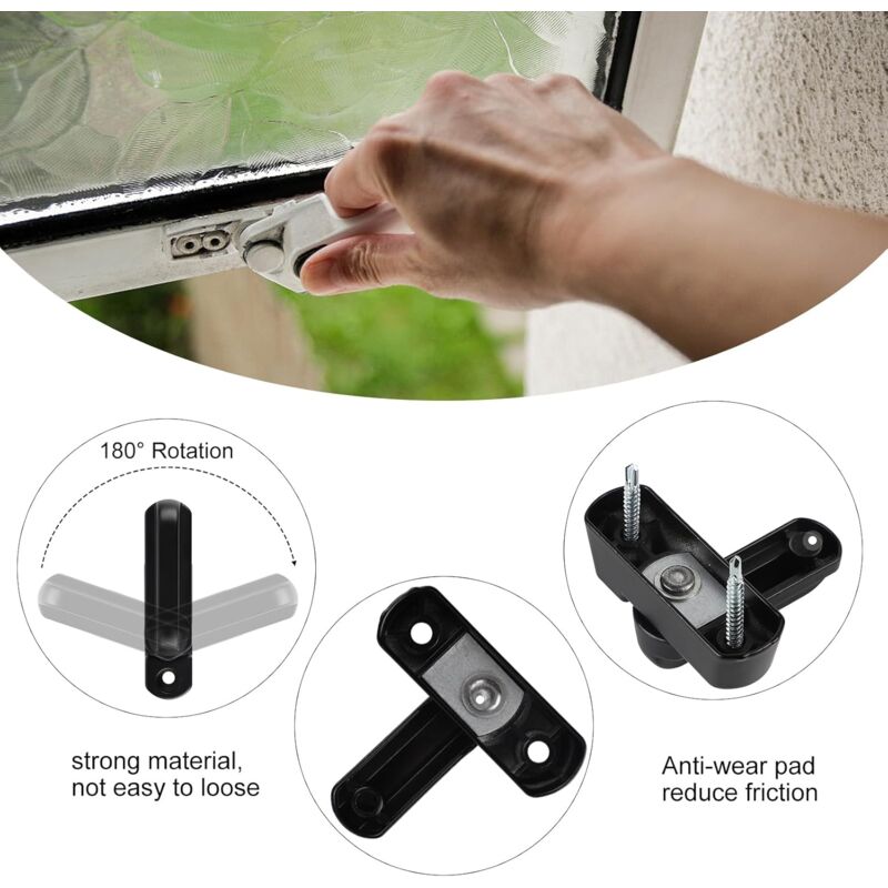 Sash Jammer Additional Window Lock, 4 Door Window Locks Block Aluminum Alloy With 8X Screws, Home Security, Child - Image 2