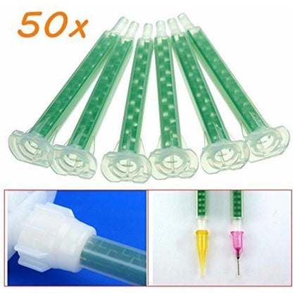 Werse 50 pcs F6-16 Green Ab Glue Mixing Tube Static Mouth Section 16 Nozzles - Image 2