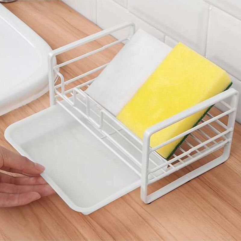 Sink Caddy With Removable Tray, Kitchen Sink Organizer, White - Image 2