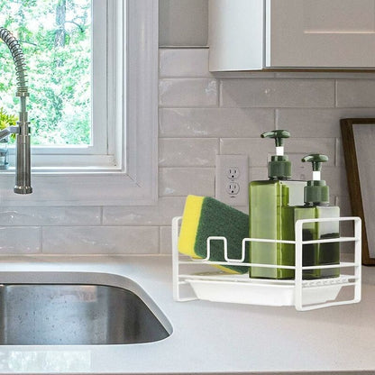 Sink Caddy With Removable Tray, Kitchen Sink Organizer, White - Image 4