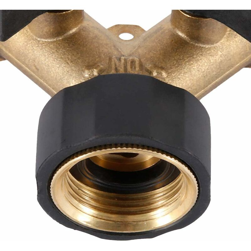 Double Washing Machine Tap, 2 Way Y Garden Hose Tap Connector Splitter For 3/4" Supply Hoses, Heavy Duty Brass Double - Image 4