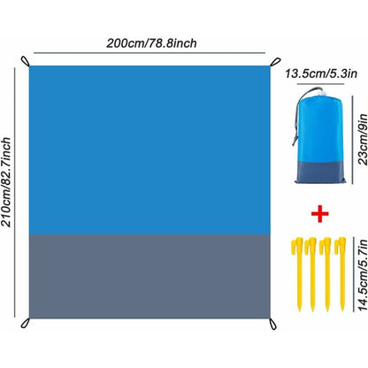 Sandproof Beach Blanket Waterproof Beach Mat 210 X 200 Cm 4 Fixing Corners Beach Mat For Beach Travel Camping Hiking - Image 2
