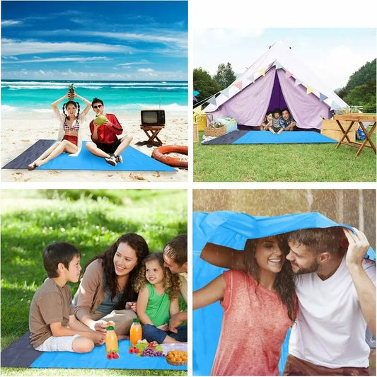 Sandproof Beach Blanket Waterproof Beach Mat 210 X 200 Cm 4 Fixing Corners Beach Mat For Beach Travel Camping Hiking - Image 3