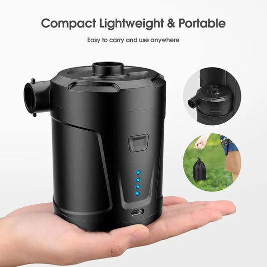 Electric Air Pump, 5000Mah Rechargeable Battery, Inflatable Mattress Inflator With 3 Air Nozzles, Fast Inflator For - Image 2