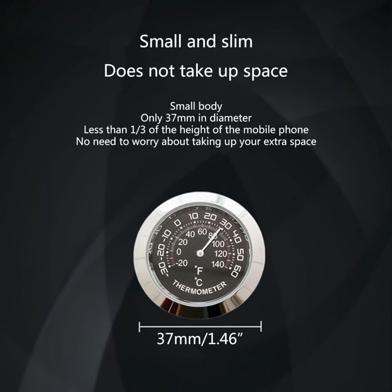 Auto Car Vehicle Thermometer/Hygrometer Clock Mini Small Classic DAshboard Thermometer Car Cool Decoration Metal Alloy - Image 2