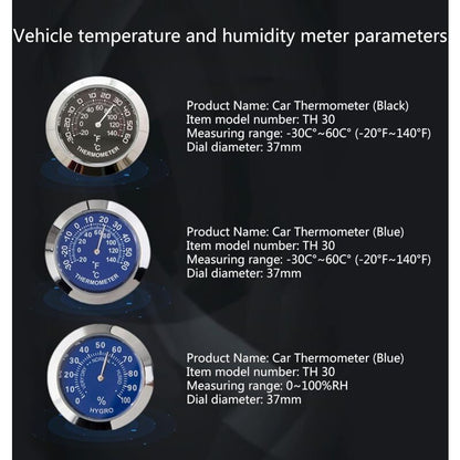 Auto Car Vehicle Thermometer/Hygrometer Clock Mini Small Classic DAshboard Thermometer Car Cool Decoration Metal Alloy - Image 3