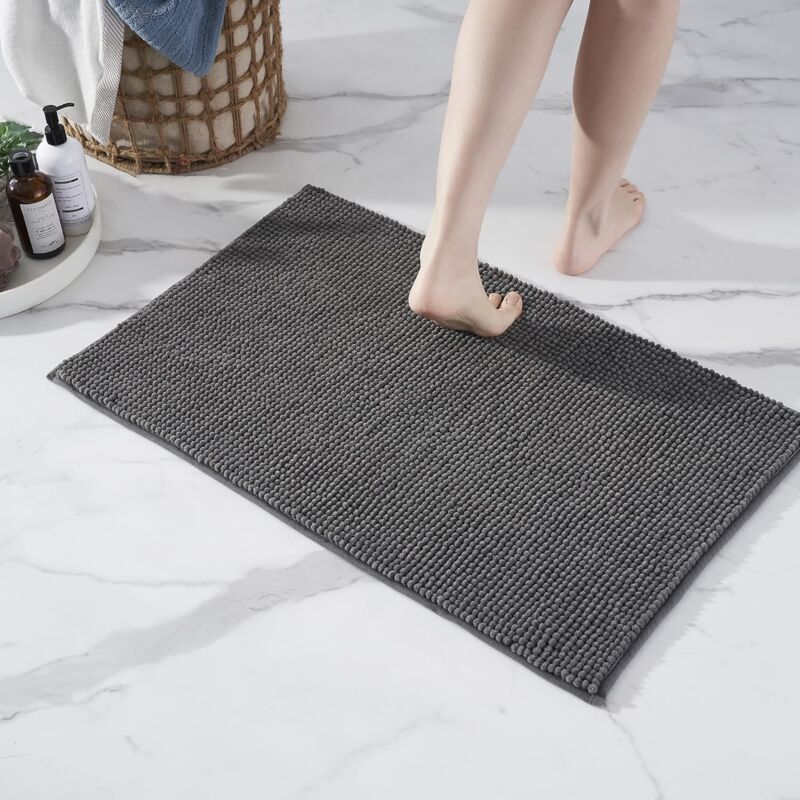 Non-Slip Chenille Bath Mat Super Absorbent And Machine Washableable For Bathroom, Shower, Bathtub Or As A Toilet Mat - Image 3
