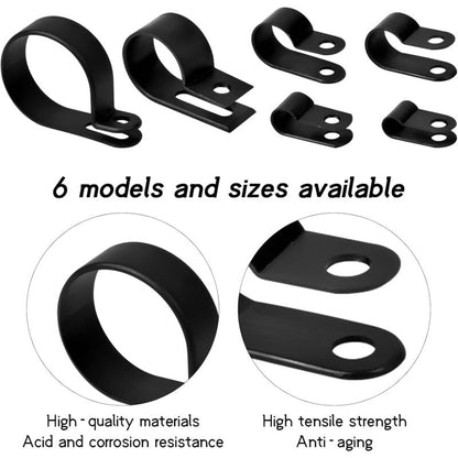 200 pcs Nylon Plastic R Clips Tube Clamps, 6 Sizes 3/16'' 1/4'' 3/8'' 1/2'' 3/4'' 11/8'' Fasteners For Conduit, Cable, - Image 3