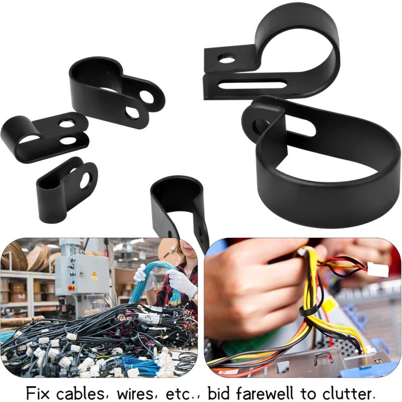 200 pcs Nylon Plastic R Clips Tube Clamps, 6 Sizes 3/16'' 1/4'' 3/8'' 1/2'' 3/4'' 11/8'' Fasteners For Conduit, Cable, - Image 4