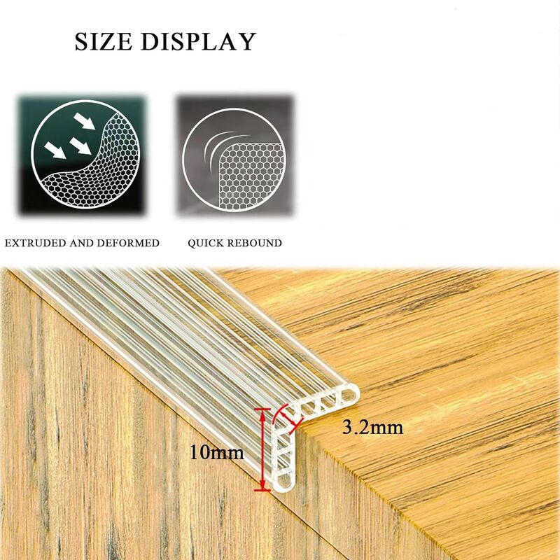 5 Meters Table Corner Protection Strip, Transparent Furniture Corner Protector, Pre-Adhesive Edge Protector For Tables, - Image 2