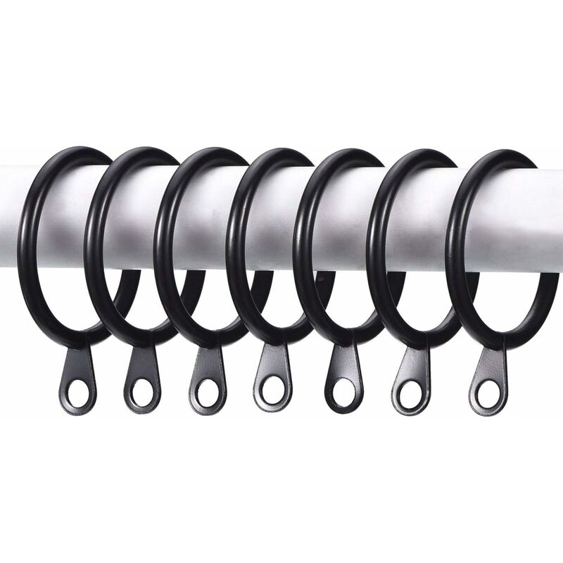Metal Curtain Rings, Curtain And ROd Hanging Rings, 30Mm Inner Diameter Drapery Sliding Eyelet Rings (Black, 40 Pack) - Image 2