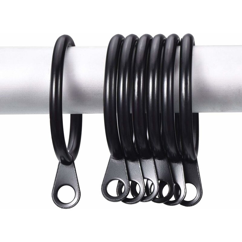 Metal Curtain Rings, Curtain And ROd Hanging Rings, 30Mm Inner Diameter Drapery Sliding Eyelet Rings (Black, 40 Pack) - Image 3