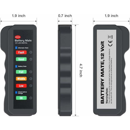 12V Car Battery Alternator Tester LED Digital Battery Condition Alternator Charging Analyzer With Copper Clip LED For - Image 3