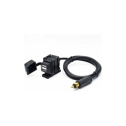 Din Hella Motorcycle Dual Usb Charger Socket Power Adapter 2.1A With 1.8M Cable For Phone / Iphone / Gps Satnav - Image 2