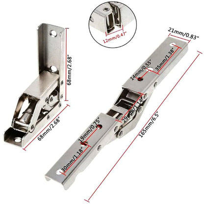 2 pcs Stainless Steel 90 Degree Folding Shelf Hinge Hidden Bracket Table Support Hinge Furniture Accessories Folding - Image 2