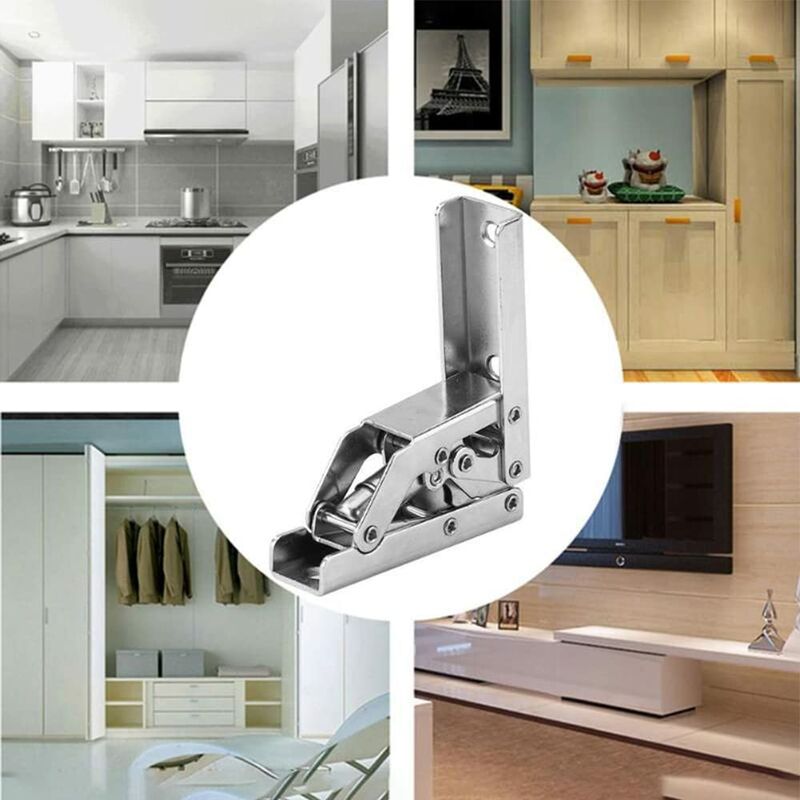 2 pcs Stainless Steel 90 Degree Folding Shelf Hinge Hidden Bracket Table Support Hinge Furniture Accessories Folding - Image 3