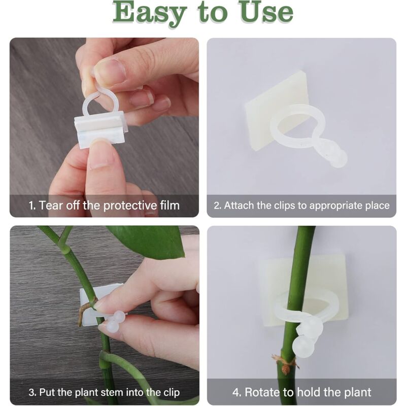 100 pcs Climbing Plant Support Clip, Wall Plant Clip, Vine Wall Clip, Clip For Climbing Plants -White - Image 3