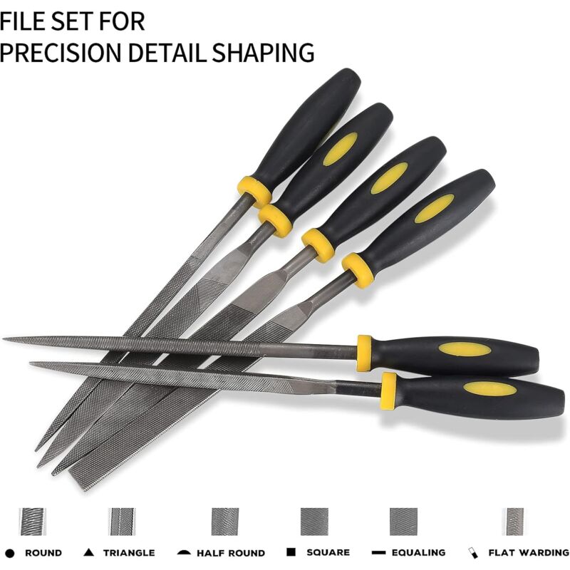 6 Pieces File Set, Files And Rasps, Needle Files, Diamond Rasp Files For Wood/Metal/Workshop/Plastics Repair - Image 3