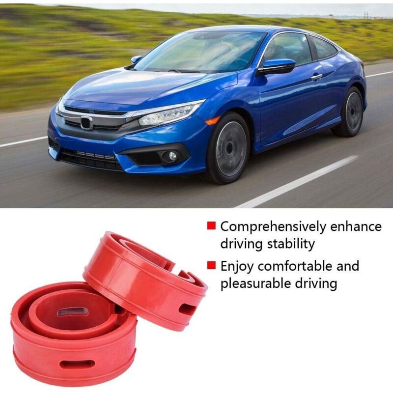 Shock Absorber Spring Buffer 2Pc Universal Car Red Bumper Cushion Car Shock Absorber Spring Bumper Type(D) - Image 3