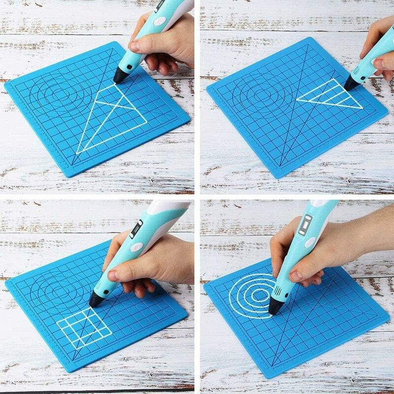 3D Printing Pen Mat, 3D Pen Silicone Mat With Multi-Shaped Base Art Craft And 2 Silicone Caps For Kids, Adults, - Image 4