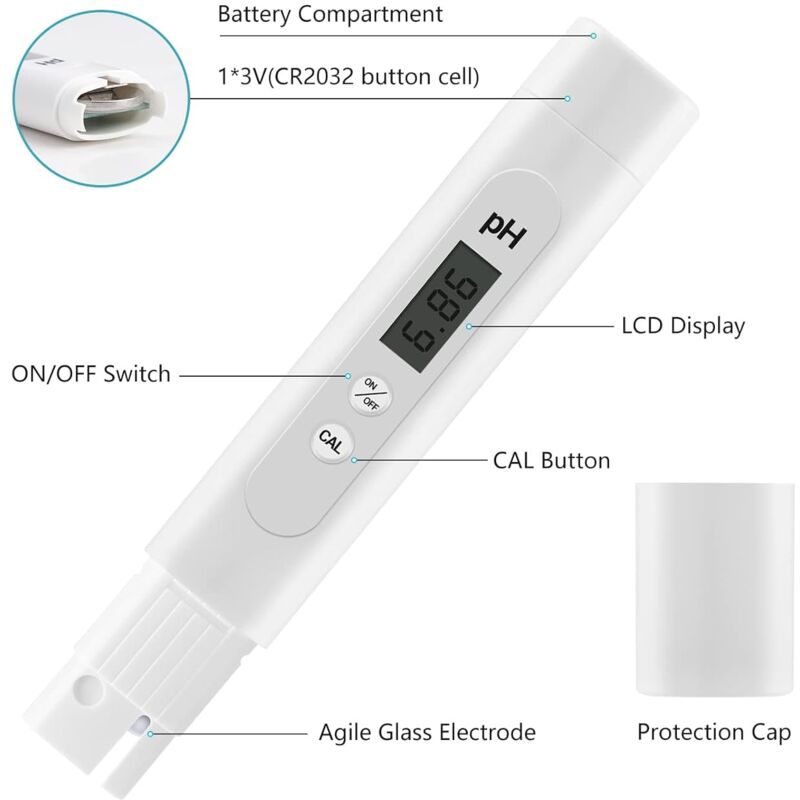 Electronic Ph Meter Tester, 0-14 Ph Measuring Range, High Precision Pool Ph Tester, Ph Meter For Swimming Pool, - Image 2