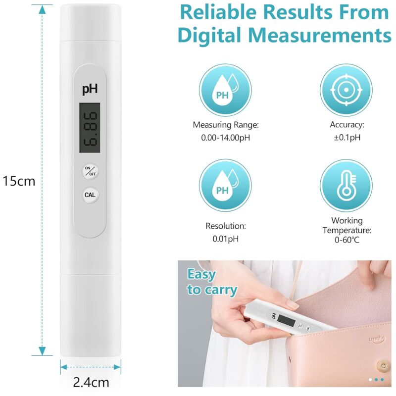 Electronic Ph Meter Tester, 0-14 Ph Measuring Range, High Precision Pool Ph Tester, Ph Meter For Swimming Pool, - Image 3
