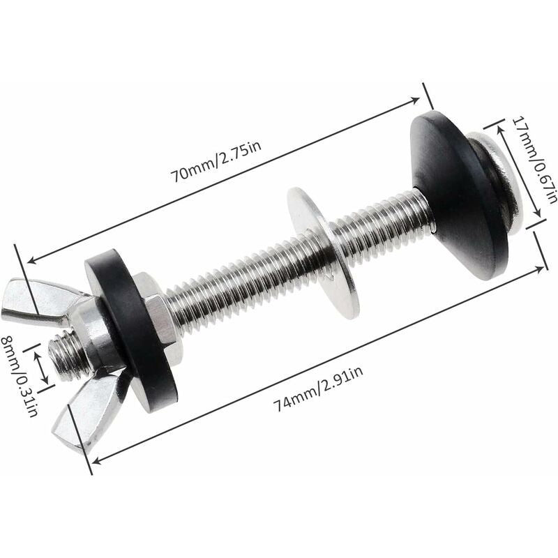 Toilet Tank Bolts And Washers, 4 Pack Toilet Bolts, Stainless Steel Washing Tool Accessories For Split Toilets - Image 4