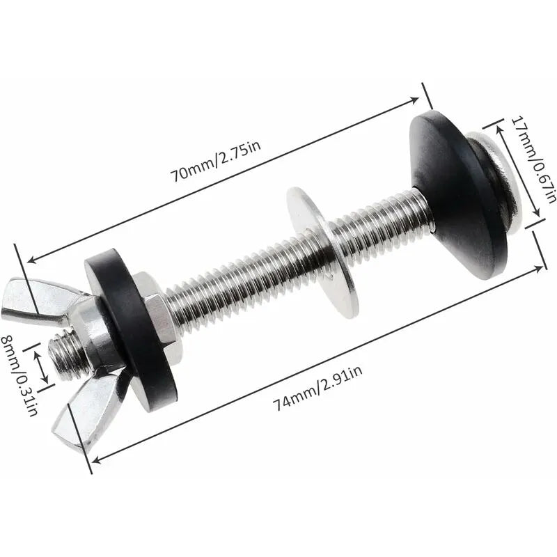 Toilet Tank Bolts And Washers, 4 Pack Toilet Bolts, Stainless Steel Washing Tool Accessories For Split Toilets - Image 4