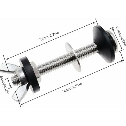 Toilet Tank Bolts And Washers, 4 Pack Toilet Bolts, Stainless Steel Washing Tool Accessories For Split Toilets - Image 4