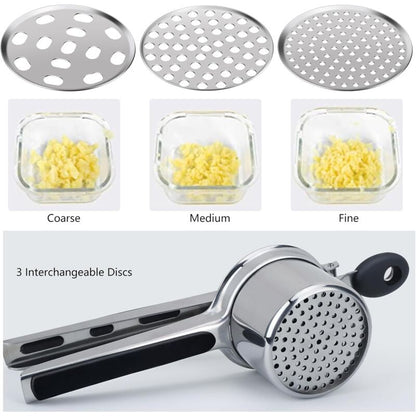 Potato Masher, Manual Potato Masher With 3 Interchangeable Discs, Professional Stainless Steel Manual Masher, Ideal For - Image 3