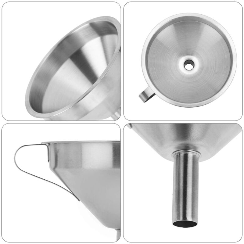5" Food Grade Stainless Steel Kitchen Funnel With Removable 200 Mesh Filter And Handle Strainer Funnel For Oils, Juice, - Image 4
