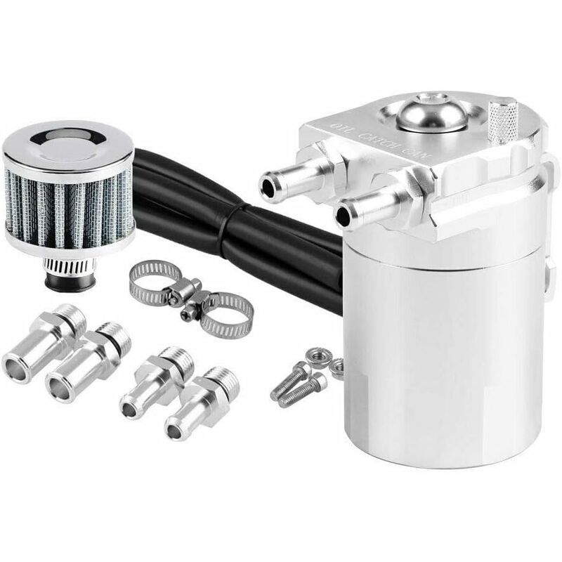 Universal Oil Catch Can, 300Ml Air Filter Breather Engine Separator Oil Tank Car Oil Catcher (Blue) - Image 2